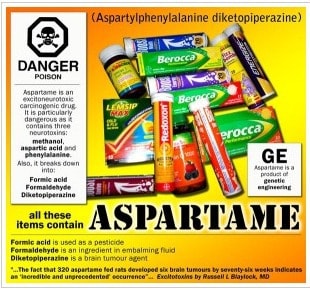 Aspartame danger sign