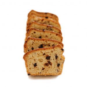 white banana cake no background with raisin