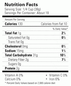 nutrition facts